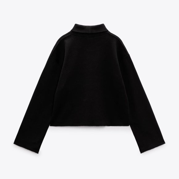 ZARA MINIMALIST BLACK SOFT SWEATER - Picture 4 of 5